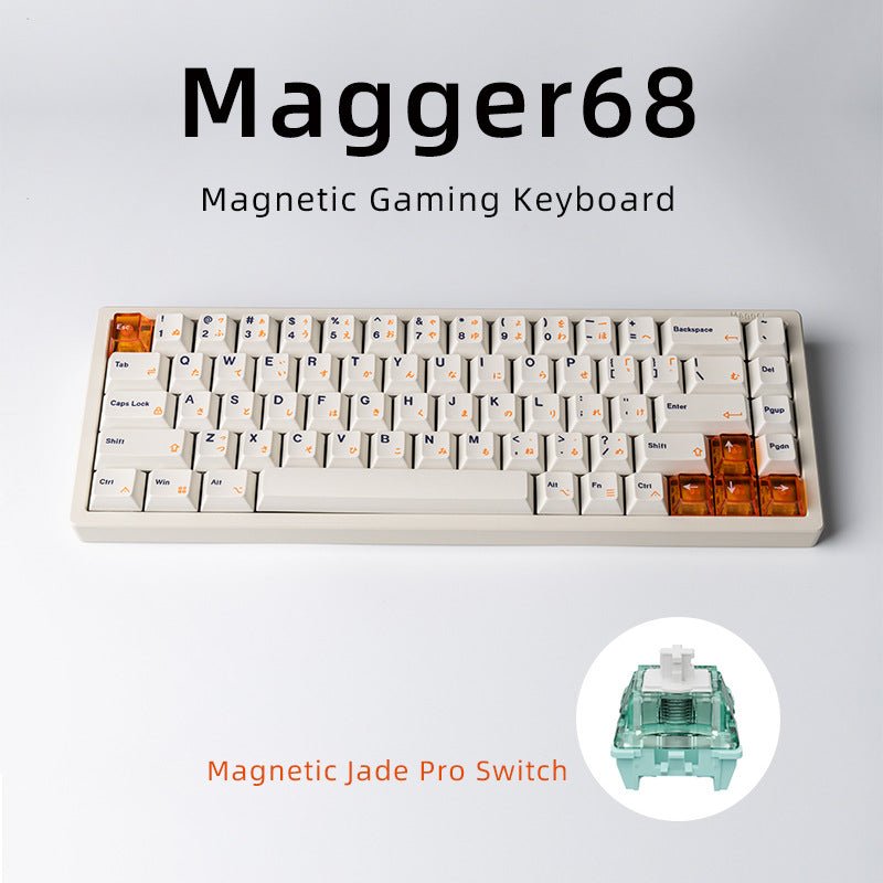 Clavier Tuo 68 touches Aluminium - Axe magnétique GATERON White Porcelain Jade + - IVOIRART.COM