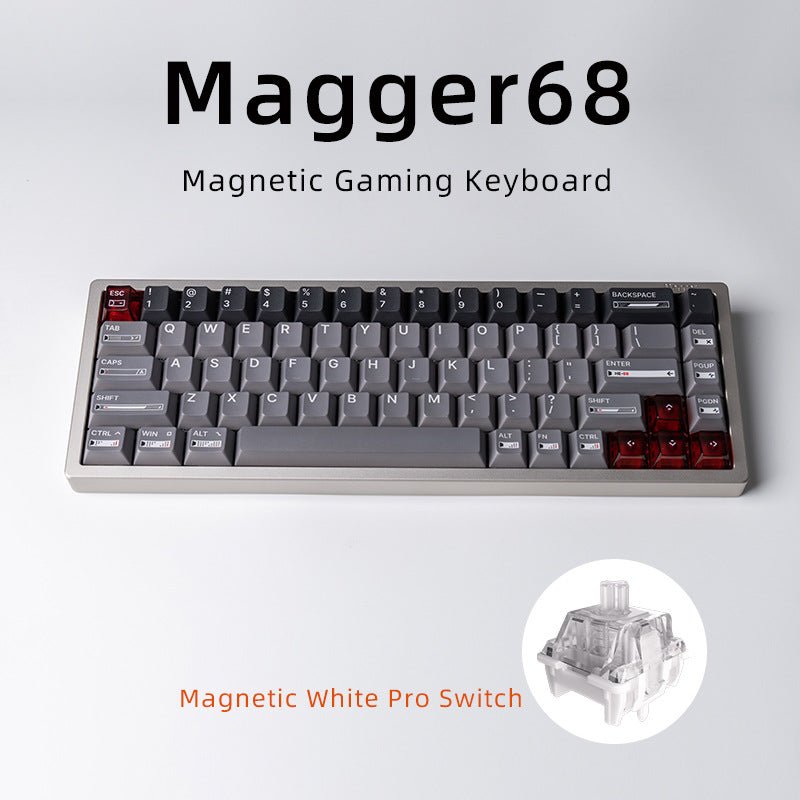 Clavier Tuo 68 touches Aluminium - Axe magnétique GATERON White Porcelain Jade + - IVOIRART.COM