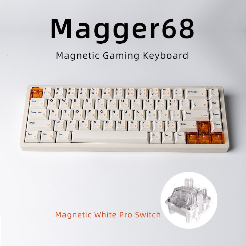 Clavier Tuo 68 touches Aluminium - Axe magnétique GATERON White Porcelain Jade + - IVOIRART.COM