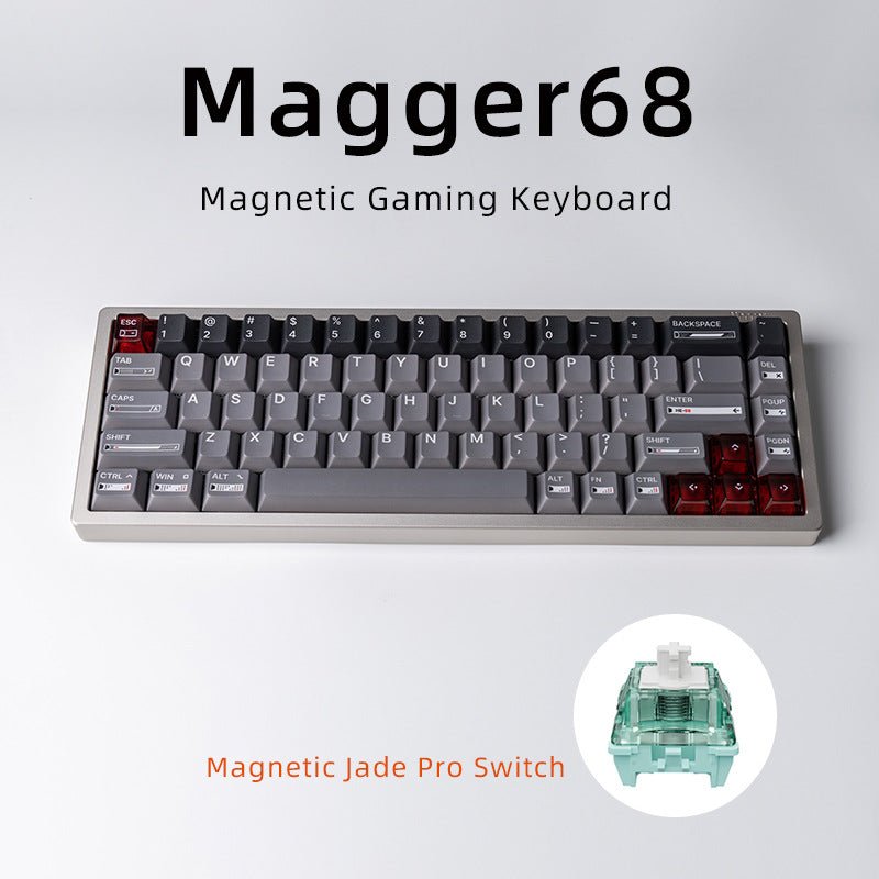 Clavier Tuo 68 touches Aluminium - Axe magnétique GATERON White Porcelain Jade + - IVOIRART.COM