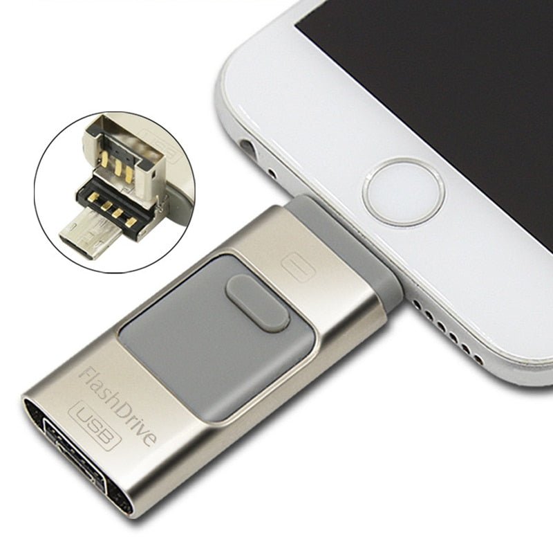 Clé USB Trois en Un OTG pour Ordinateur et Téléphone Portable - Stockage Polyvalent - IVOIRART.COM