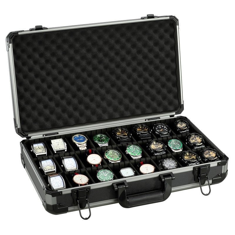 Coffret Montre en Alliage d'Aluminium avec 18 Compartiments - Boîte de Rangement Élégante - IVOIRART.COM