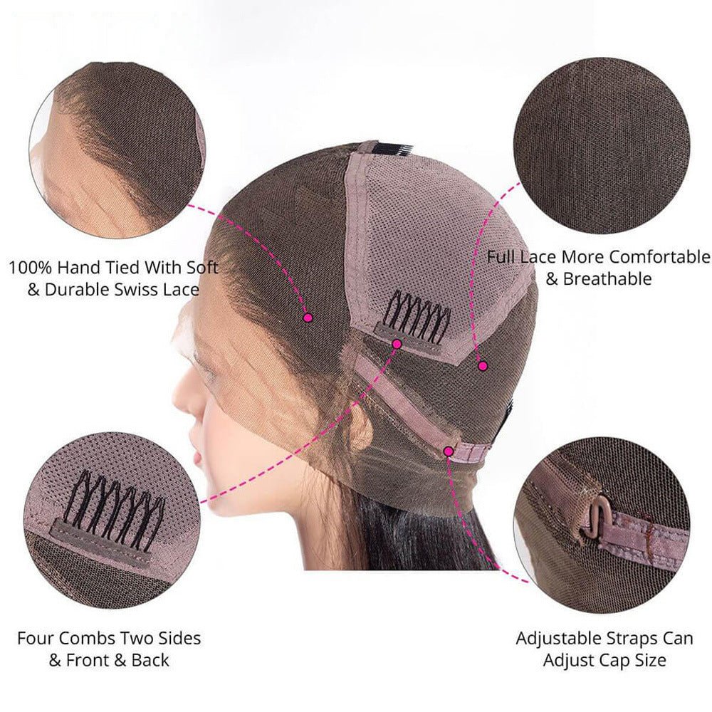 Coiffure Intégrale en Dentelle avec Cheveux Naturels - Style Élégant et Réaliste - IVOIRART.COM