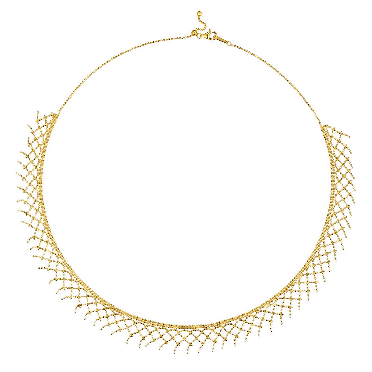 Collier à pampilles en maille argent sterling S925 45 cm réglable 4,7 g 10,5 mm large plaqué platine 3 couleurs coffret cadeau - IVOIRART.COM