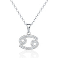 Collier Cancer en argent sterling S925 avec moissanite VVS1 couleur D, pendentif astrologie plaqué platine 3,8g, certifié GRA, coffret cadeau idéal anniversaire - IVOIRART.COM