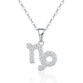 Collier Capricorne en Argent Sterling S925 avec Pierre Moissanite D VVS1, 3,4g Plaqué Platine, Bijou Astrologique avec Certificat GRA - IVOIRART.COM