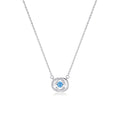 Collier Cercle Mobile Pierre Bleue en Argent 999, Style Délicat et Luxueux, Cadeau Idéal Anniversaire & Fête - IVOIRART.COM