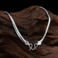 Collier chaîne serpent plat en argent sterling 999, style minimaliste chic, idéal bureau et tenues décontractées - IVOIRART.COM