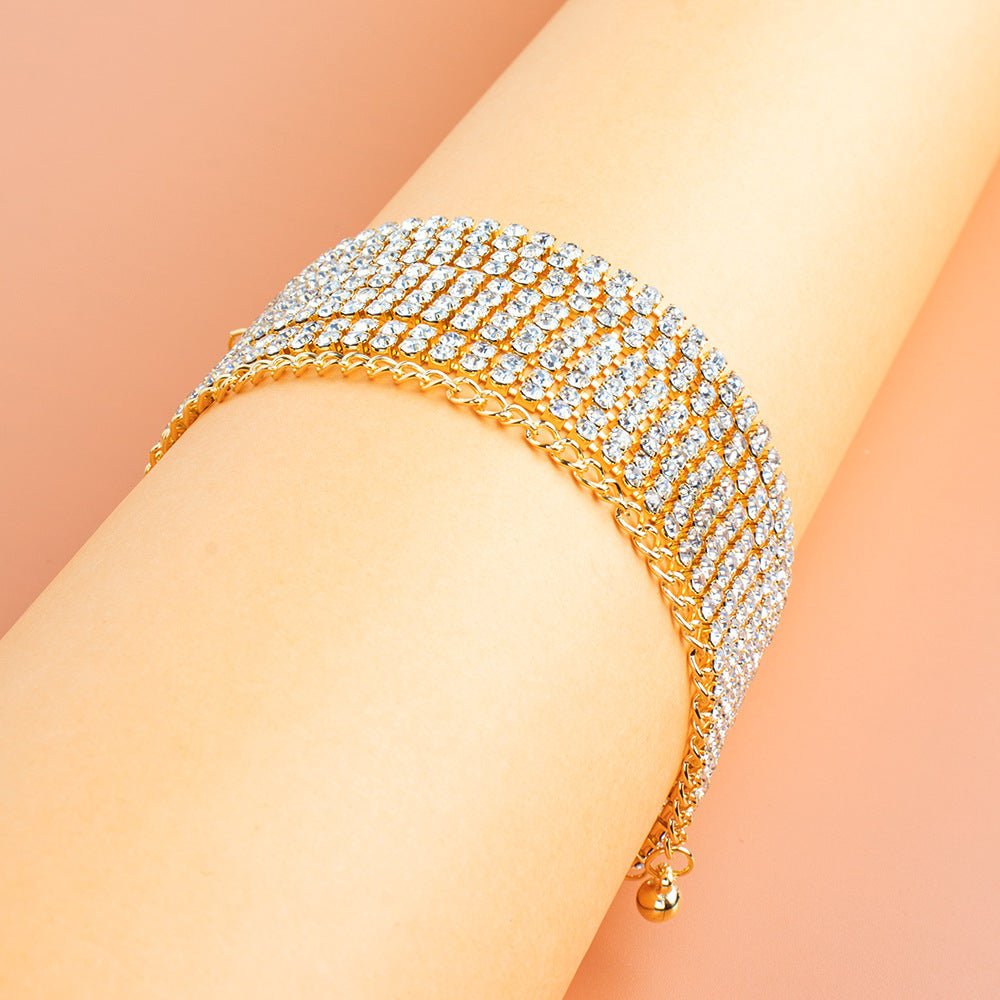 Collier Clavicule à Chaîne de Strass, Pendentif Double Couches en Forme de T - IVOIRART.COM