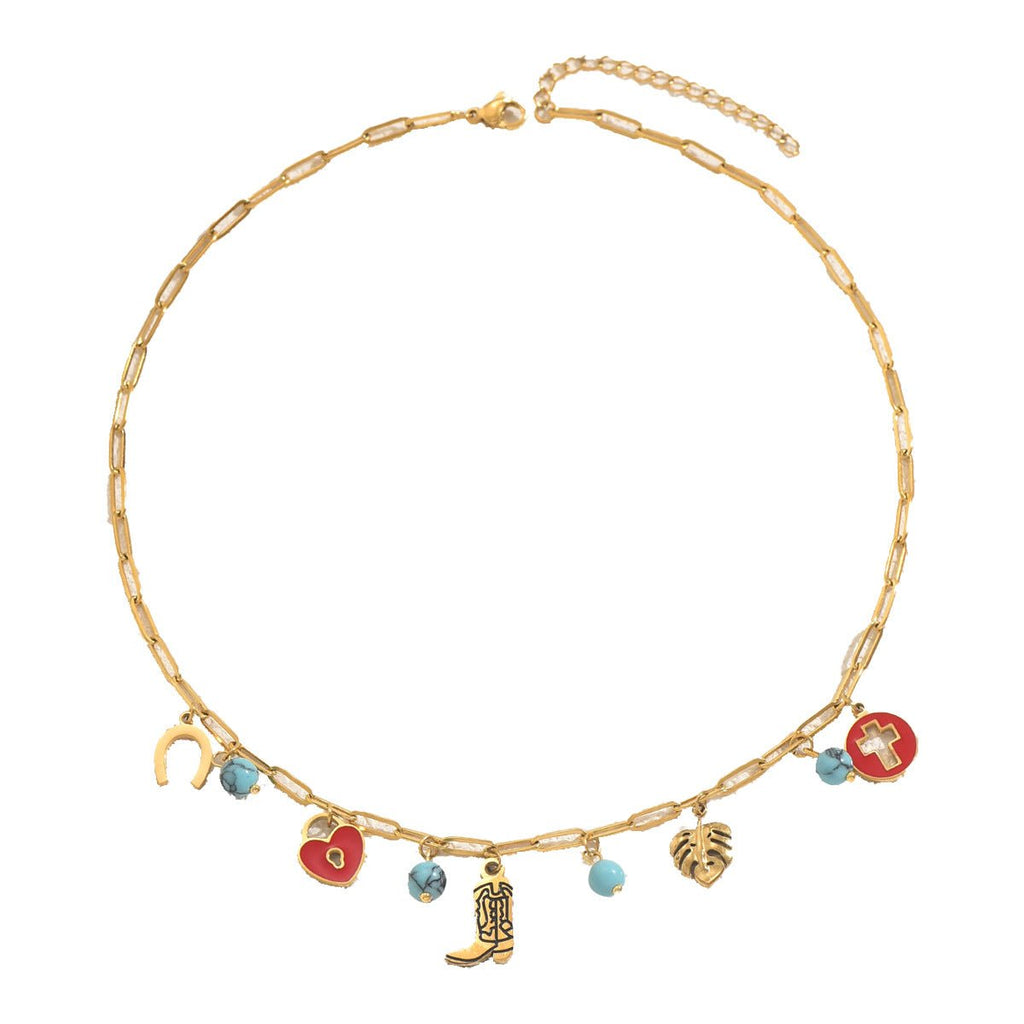 Collier Clavicule Femme Européen-Américain Tendance Émail Géométrique Turquoise - IVOIRART.COM