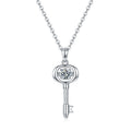 Collier Clé en Argent Sterling S925 0,5ct Moissanite Couleur D VVS1 Plaqué Platine 45cm Coffret Cadeau Certifié GRA - IVOIRART.COM