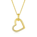 Collier Cœur Asymétrique 15 Pierres Moissanite Argent Sterling S925 3,4g 45cm - IVOIRART.COM