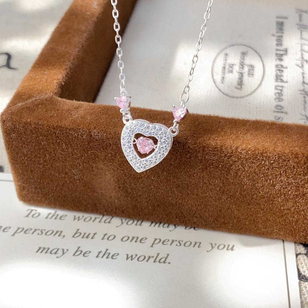 Collier Cœur Dansant en Argent Sterling 999, Élégance Fine, Cadeau Idéal Saint - Valentin Anniversaire - IVOIRART.COM