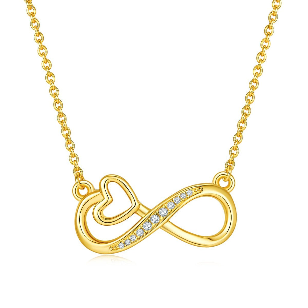 Collier cœur infini 3,7g en argent sterling S925, 11 pierres moissanite, 45 cm, plaqué platine, certificat GRA, coffret cadeau romantique - IVOIRART.COM