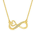 Collier cœur infini 3,7g en argent sterling S925, 11 pierres moissanite, 45 cm, plaqué platine, certificat GRA, coffret cadeau romantique - IVOIRART.COM