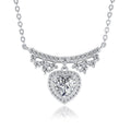 Collier cœur Moissanite 1ct D-VVS1 Argent S925 plaqué platine chaîne 40+5cm GRA. - IVOIRART.COM