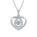 Collier cœur ouvert en argent sterling S925, 0,5 ct moissanite D VVS1, plaqué platine, 45 cm - IVOIRART.COM