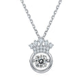 Collier Couronne en Moissanite 0,5 ct D VVS1 en Argent Sterling S925 45 cm, Plaqué Platine, Certifié GRA avec Boîte Cadeau - IVOIRART.COM