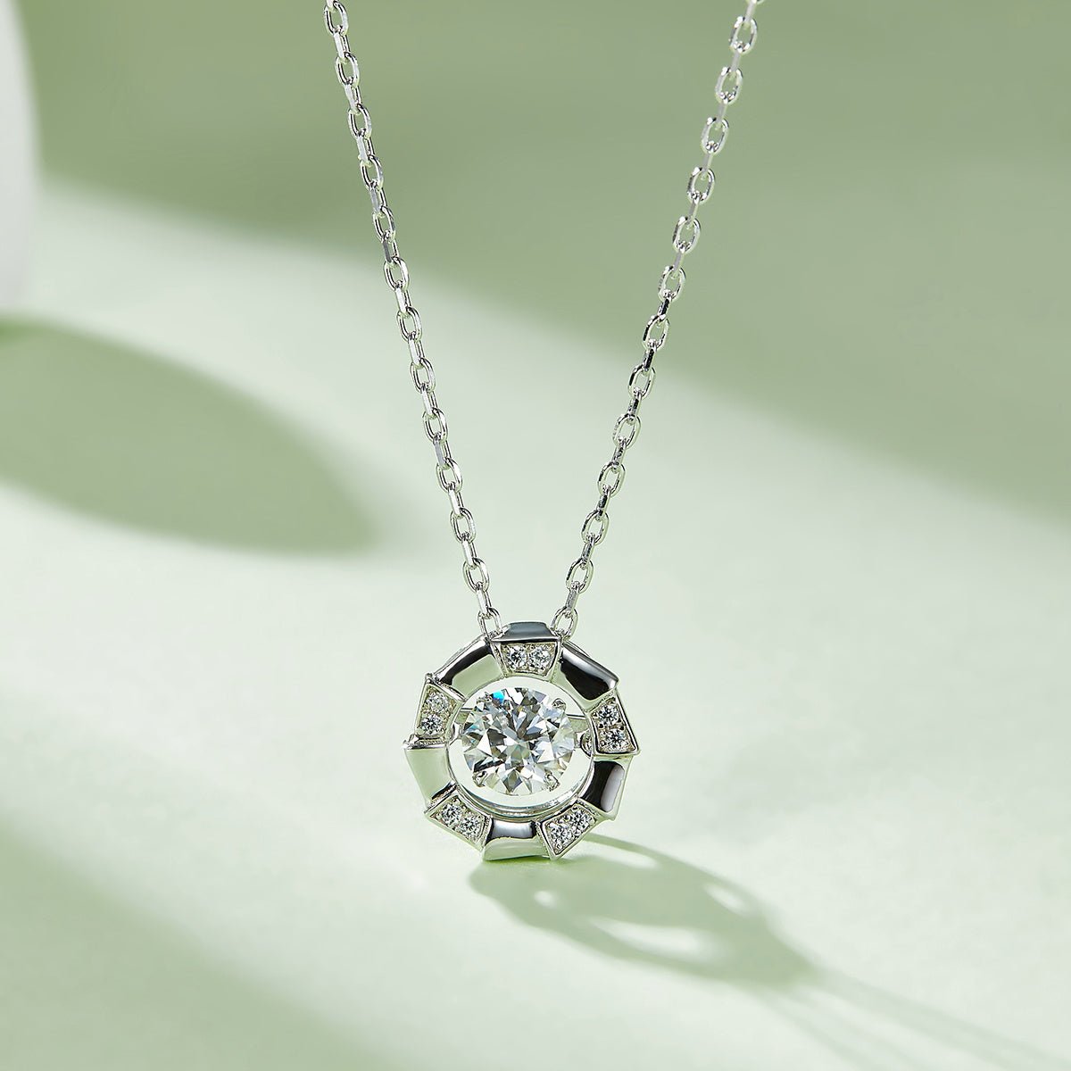 Collier Creux Circulaire en Moissanite 0,5 ct D VVS1 Argent Sterling S925 45 cm Plaqué Platine Certifié GRA avec Coffret Cadeau - IVOIRART.COM