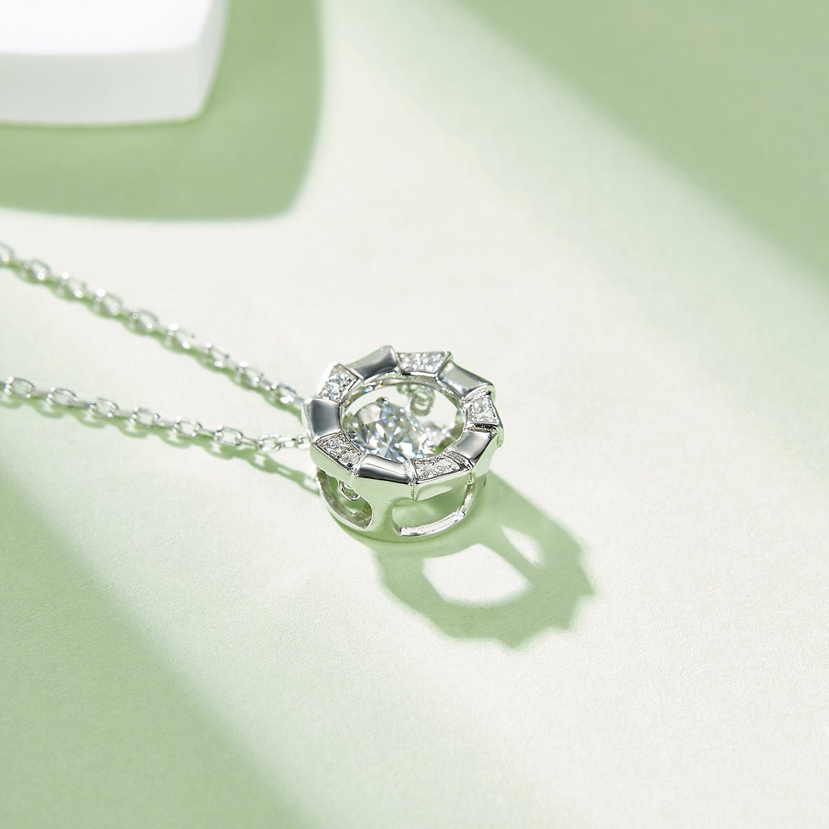 Collier Creux Circulaire en Moissanite 0,5 ct D VVS1 Argent Sterling S925 45 cm Plaqué Platine Certifié GRA avec Coffret Cadeau - IVOIRART.COM