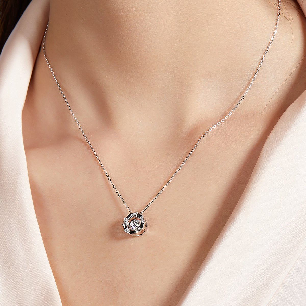Collier Creux Circulaire en Moissanite 0,5 ct D VVS1 Argent Sterling S925 45 cm Plaqué Platine Certifié GRA avec Coffret Cadeau - IVOIRART.COM
