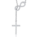Collier Croix Infini en Argent S925 avec Pendentif Moissanite VVS1 D, Bijou Chrétien Platine 3,2g, Coffret Cadeau - IVOIRART.COM