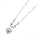 Collier Cube de Sucre en Argent Sterling S999 pour Femme, Chaîne Claviculaire Style Coréen en Zircon, Bijoux de Luxe à la Mode - IVOIRART.COM