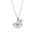 Collier en Argent Sterling 999 en Forme d'Éventail avec Zircon, Style Tendance Délicat, Cadeau Parfait pour Anniversaire et Fêtes - IVOIRART.COM