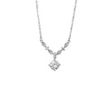 Collier en argent sterling 999 en V orné de zircon, style raffiné et luxueux, cadeau idéal pour anniversaire et anniversaire de mariage - IVOIRART.COM
