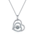 Collier en argent sterling S925 0,5 ct moissanite D VVS1 motif cœur entrelacé 45 cm plaqué platine - IVOIRART.COM