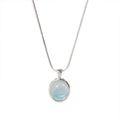 Collier en argent sterling S925 avec aigue - marine pour femme, chaîne luxueuse polyvalente à la clavicule, bijou unique et élégant - IVOIRART.COM