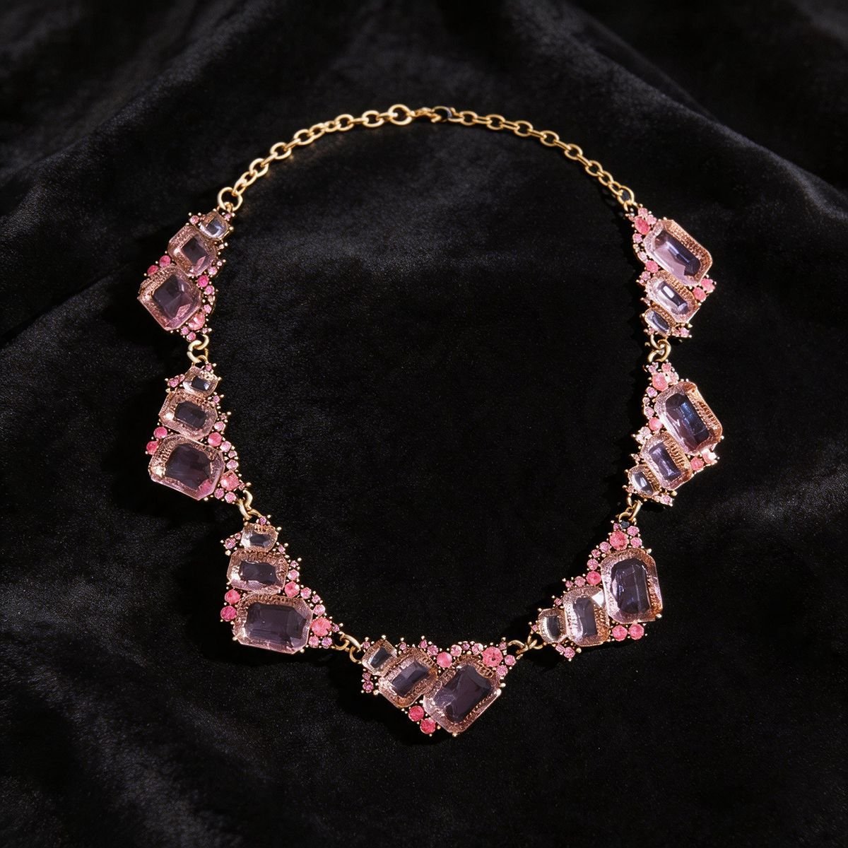 Collier et boucles d'oreilles CZ coloré style européen-américain, luxe léger Pro! - IVOIRART.COM