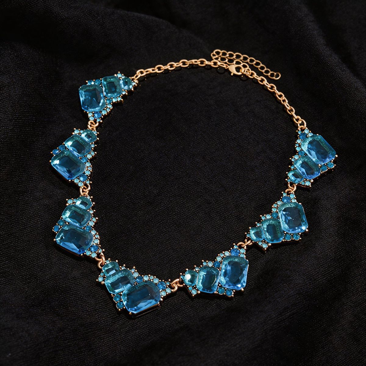 Collier et boucles d'oreilles CZ coloré style européen-américain, luxe léger Pro! - IVOIRART.COM