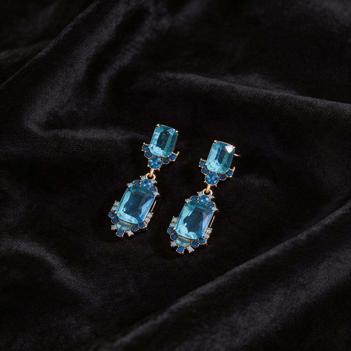 Collier et boucles d'oreilles CZ coloré style européen-américain, luxe léger Pro! - IVOIRART.COM