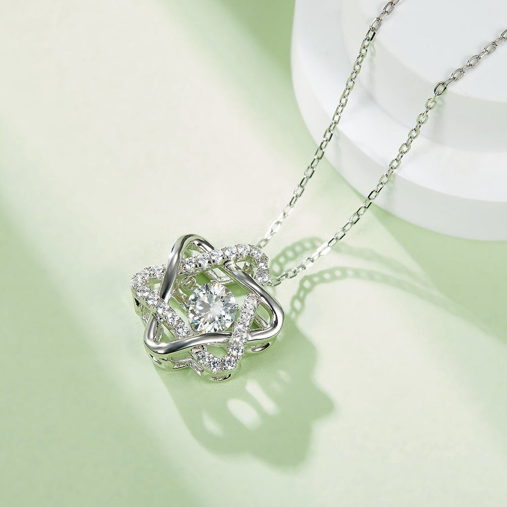 Collier Étoile d'Hexagramme en Argent Sterling S925 0,5 ct Moissanite D VVS1 - IVOIRART.COM