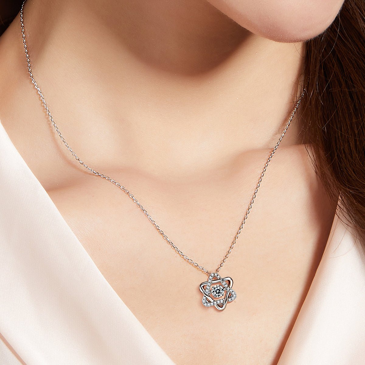 Collier Étoile d'Hexagramme en Argent Sterling S925 0,5 ct Moissanite D VVS1 - IVOIRART.COM