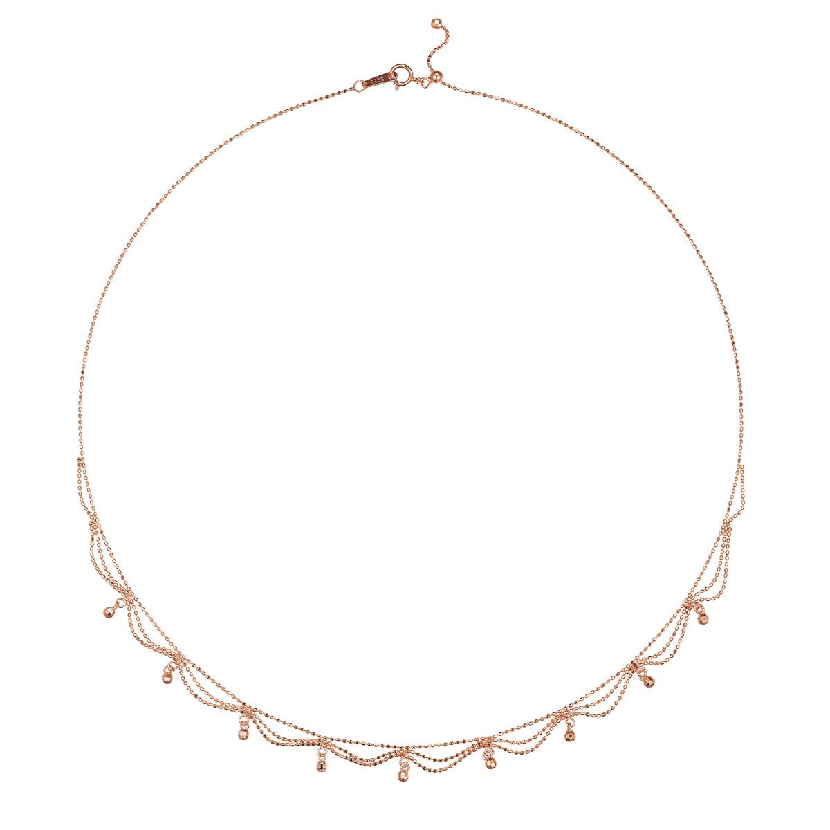 Collier Femme Multi-Couches Perles Argent Sterling S925 45cm Ajustable 2,6g Léger - IVOIRART.COM