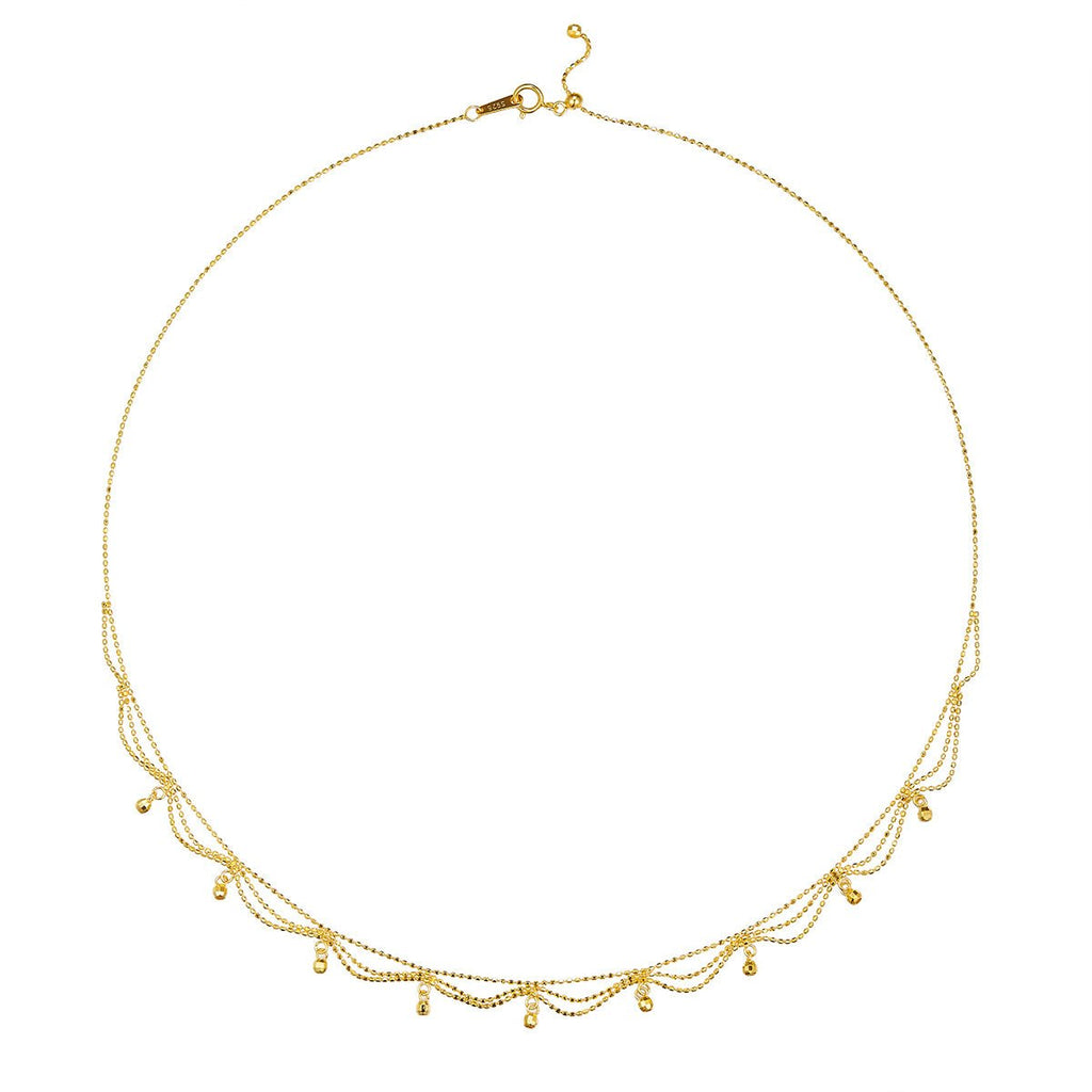 Collier Femme Multi-Couches Perles Argent Sterling S925 45cm Ajustable 2,6g Léger - IVOIRART.COM