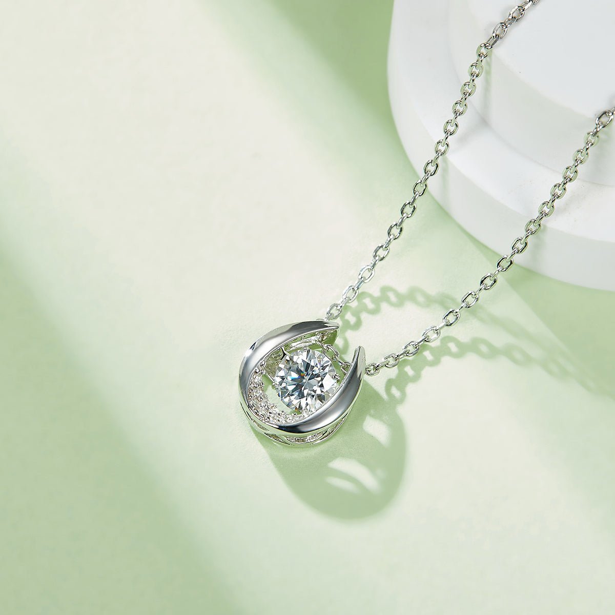 Collier fer à cheval en argent sterling S925 0,5ct moissanite D VVS1, chaîne 45cm, plaqué platine, certificat GRA, boîte cadeau - IVOIRART.COM