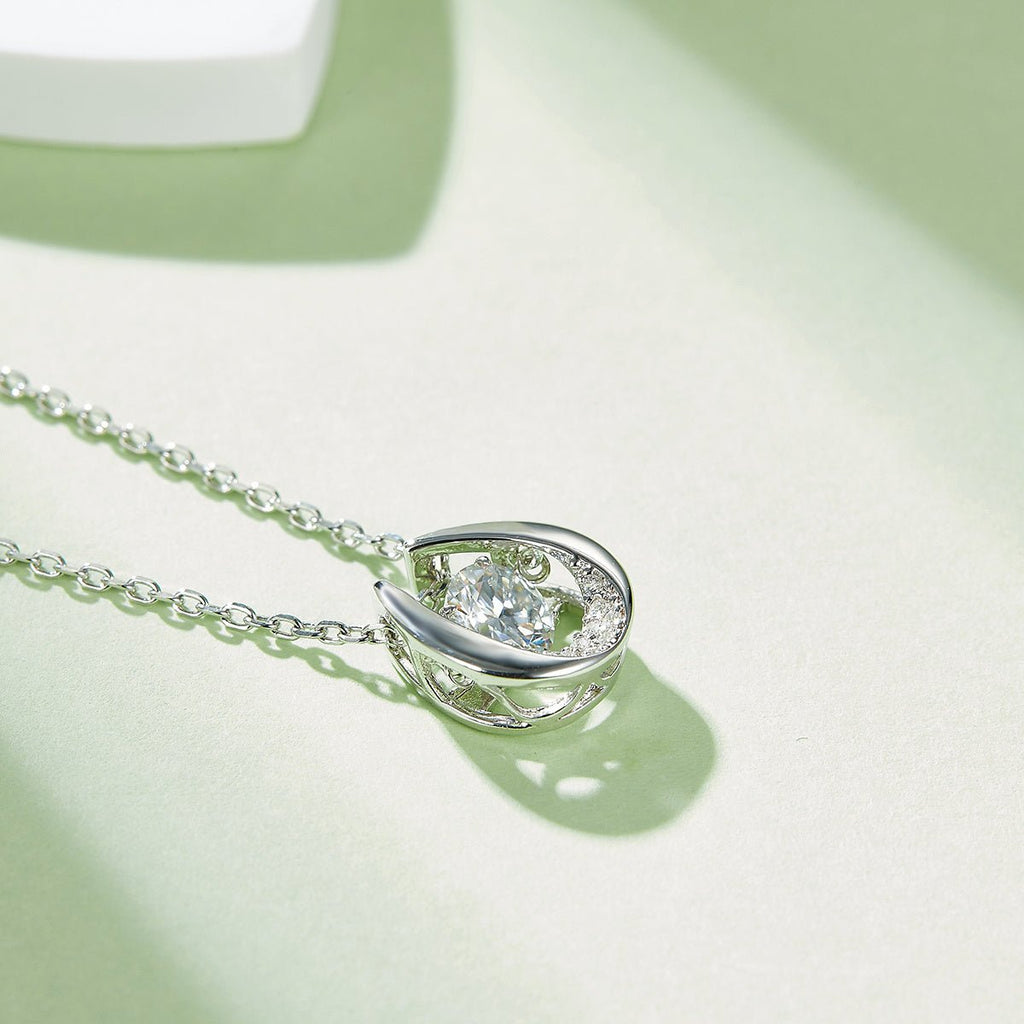 Collier fer à cheval en argent sterling S925 0,5ct moissanite D VVS1, chaîne 45cm, plaqué platine, certificat GRA, boîte cadeau - IVOIRART.COM