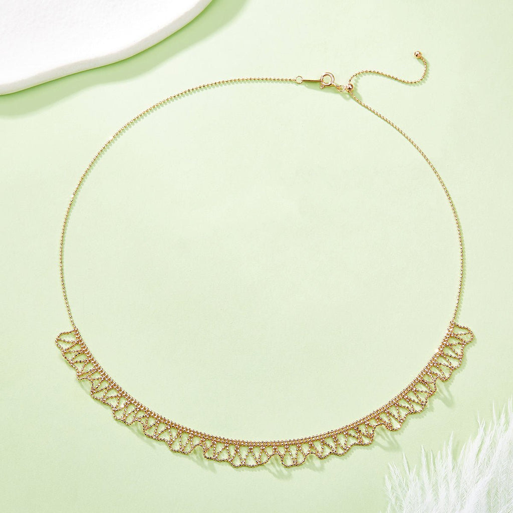 Collier festonné en argent sterling S925, 45 cm ajustable, 3,6 g, 9 mm, 3 couleurs plaqué platine, coffret cadeau - IVOIRART.COM