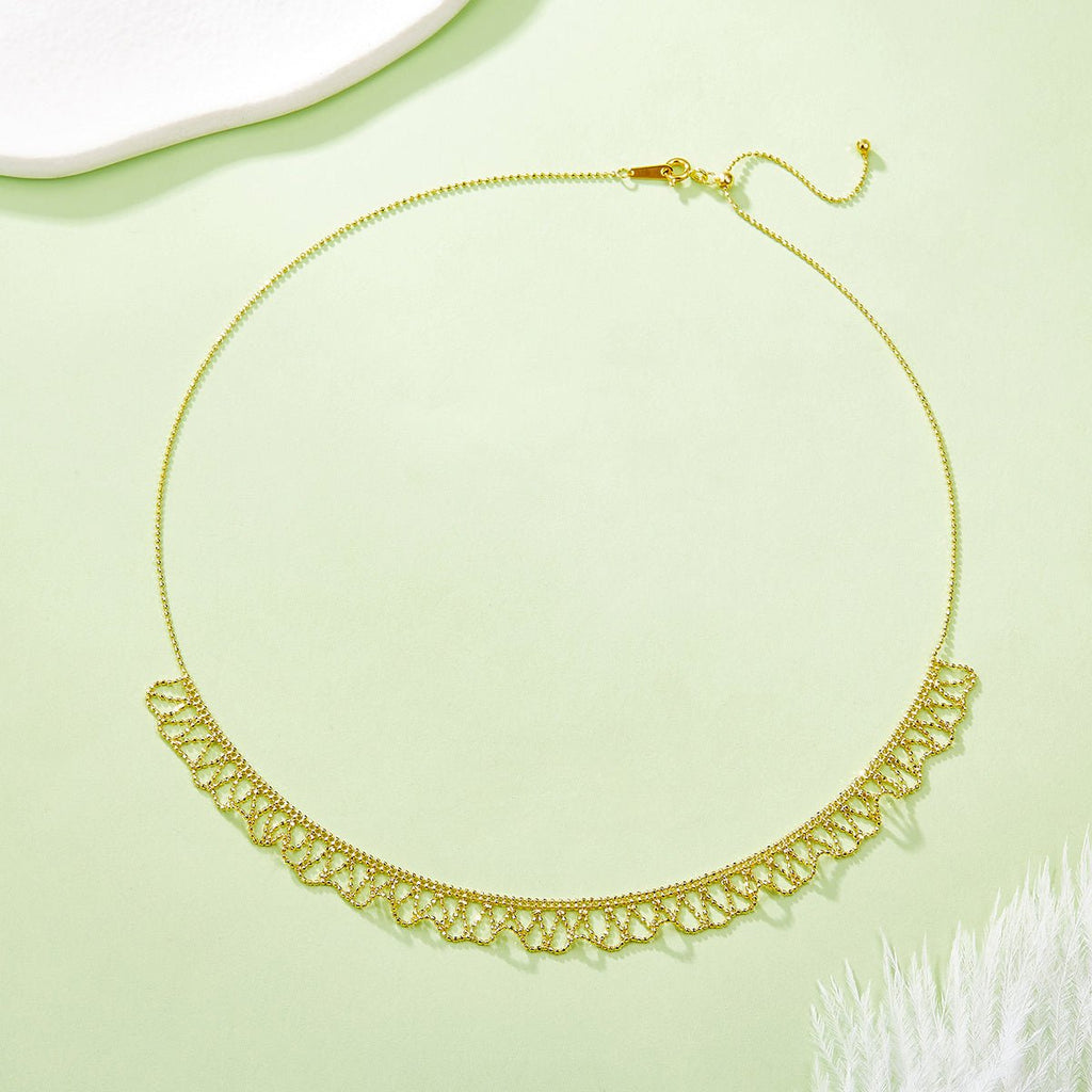 Collier festonné en argent sterling S925, 45 cm ajustable, 3,6 g, 9 mm, 3 couleurs plaqué platine, coffret cadeau - IVOIRART.COM