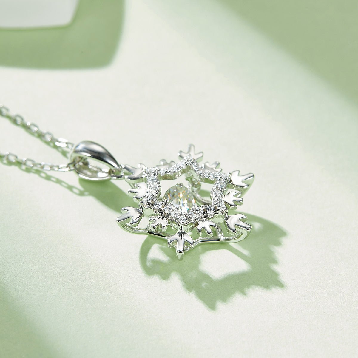 Collier Flocon de Neige en Argent Sterling S925 Moissanite 0,5ct D VVS1 45cm - IVOIRART.COM