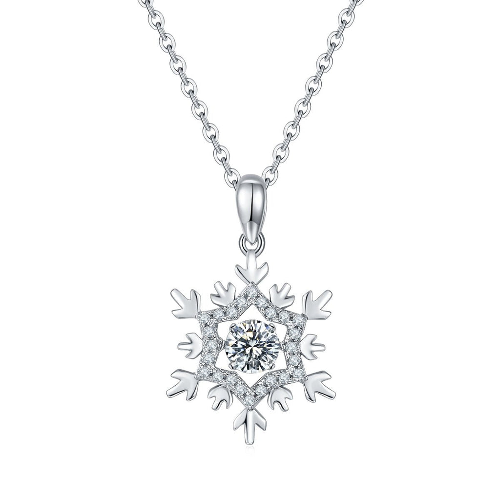 Collier Flocon de Neige en Argent Sterling S925 Moissanite 0,5ct D VVS1 45cm - IVOIRART.COM