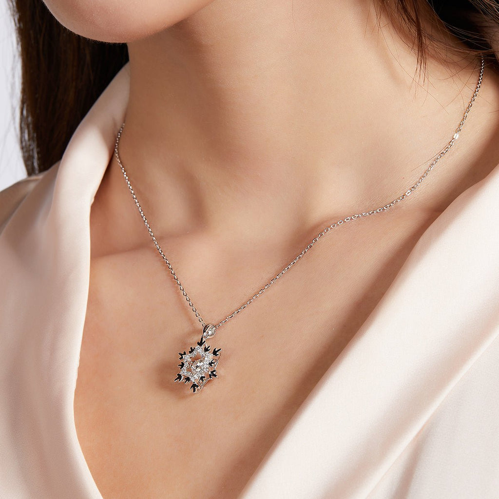 Collier Flocon de Neige en Argent Sterling S925 Moissanite 0,5ct D VVS1 45cm - IVOIRART.COM