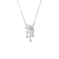 Collier goutte de larmes étincelant en argent sterling 999 avec zircone cubic, style délicat de luxe, idéal cadeau anniversaire et fêtes - IVOIRART.COM