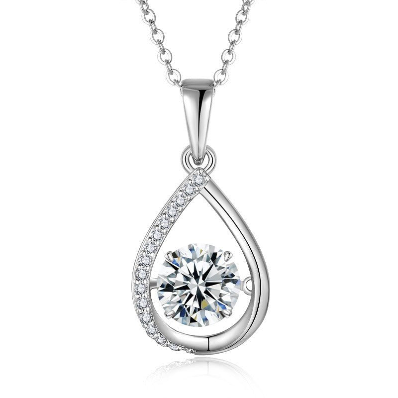 Collier Goutte d'Eau Moissanite 1ct D Couleur VVS1 Argent Sterling S925 45cm Plaqué Platine Or Certifié GRA Coffret Cadeau - IVOIRART.COM