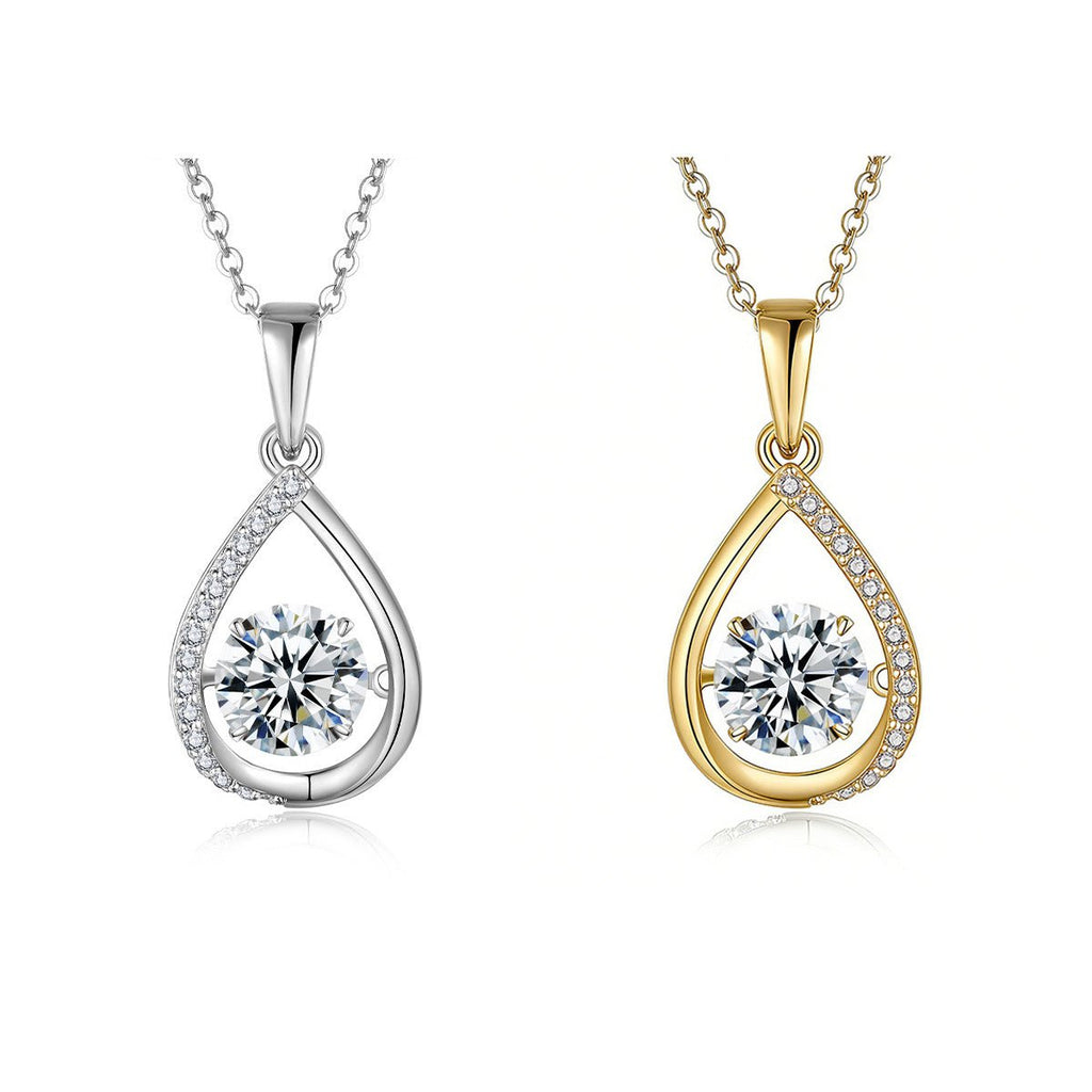 Collier Goutte d'Eau Moissanite 1ct D Couleur VVS1 Argent Sterling S925 45cm Plaqué Platine Or Certifié GRA Coffret Cadeau - IVOIRART.COM