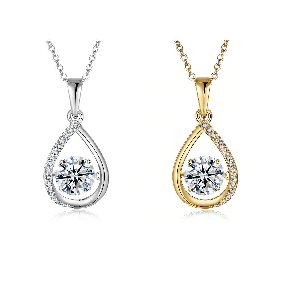 Collier Goutte d'Eau Moissanite 1ct D Couleur VVS1 Argent Sterling S925 45cm Plaqué Platine Or Certifié GRA Coffret Cadeau - IVOIRART.COM