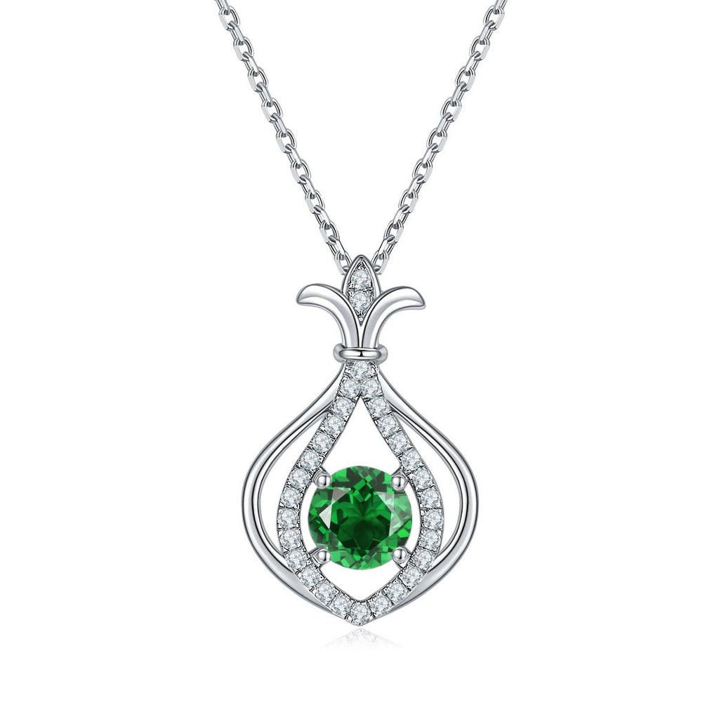 Collier goutte en argent S925 avec 1ct Moissanite D-VVS1, plaqué platine, coffret - IVOIRART.COM